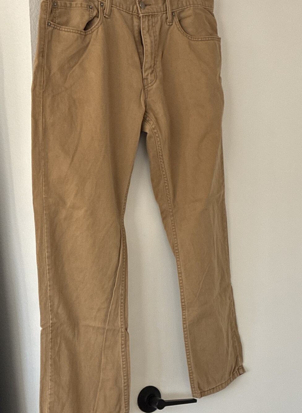 Levis 514 Mens Pants 34x29 Straight Fit Twill Chinos Khaki Tan Casual Cotton